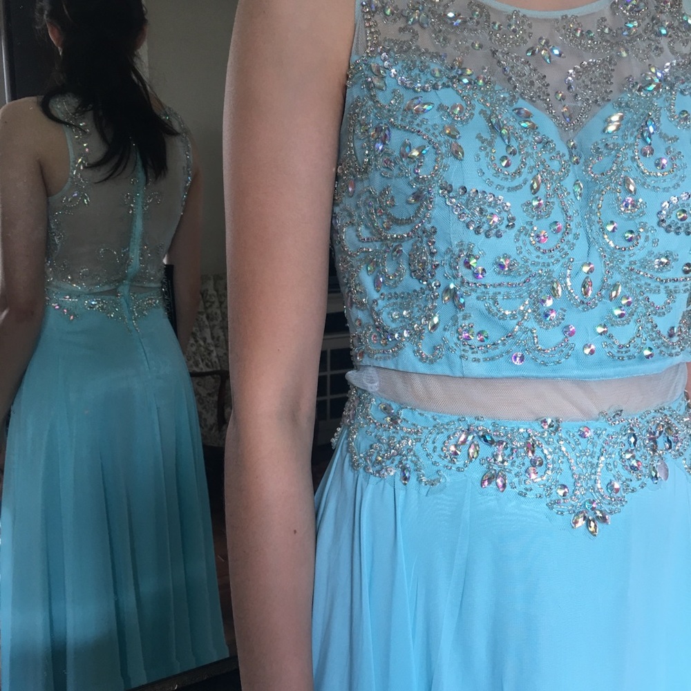 Beautiful pale blue prom dress!